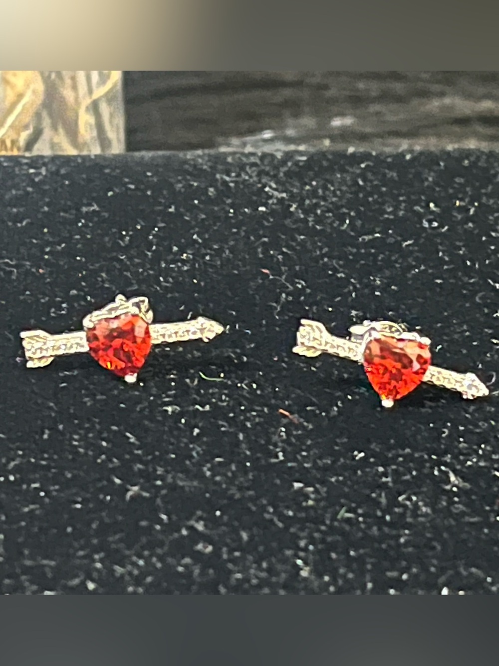 Sterling Heart Arrow Stud Earrings
